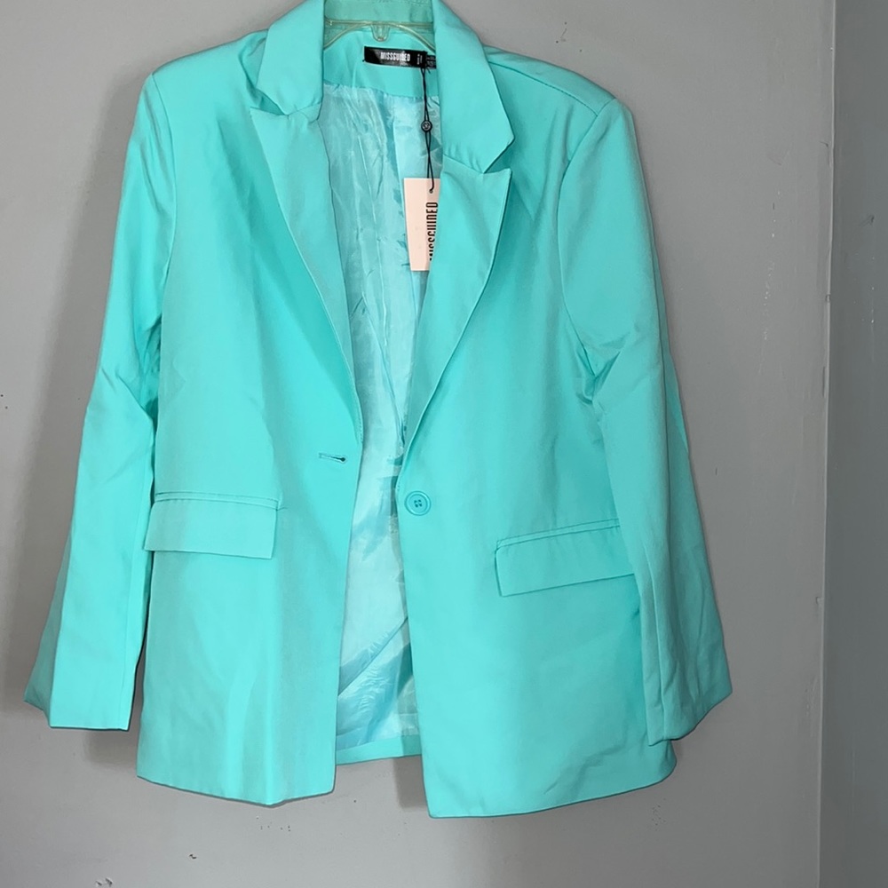 neon blue co ord oversized blazer size 0 us